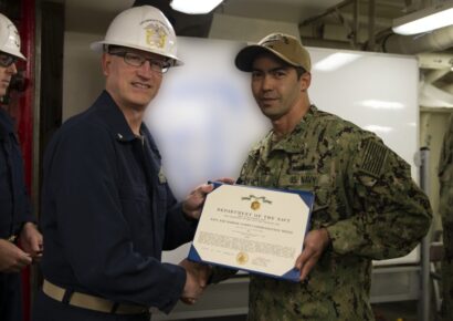 Daniel Frey, of Prattville, Receives his Navy and Marine Corps Commendation Medal