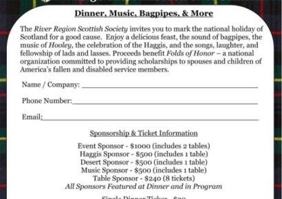 St. Andrew’s Day Scottish Dinner Coming to Millbrook Civic Center Nov. 21; Register Now