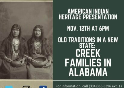 Autauga Prattville Public Library to Present ‘Old Traditions in a New State: Creek Families of Alabama’ Nov. 12