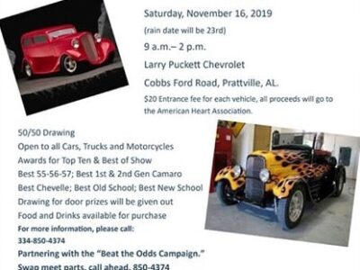 Brooks Lazenby Memorial Car Showing Coming Nov. 16 to Larry Puckett Chevrolet in Prattville