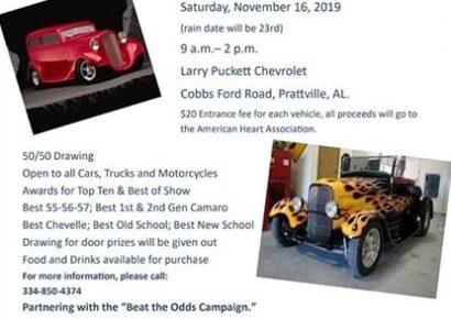 Brooks Lazenby Memorial Car Showing Coming Nov. 16 to Larry Puckett Chevrolet in Prattville