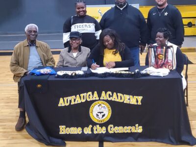 Autauga Academy pitcher Sherrell Matthews signed a letter of intent to play softball at Grambling State University