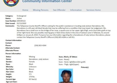 Missing Senior Alert Issued for Tallapoosa County; Please Share