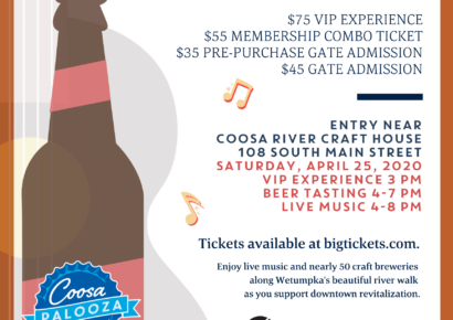 Tickets Now on Sale for 2020 CoosaPalooza Beer Tasting Event in Wetumpka April 25
