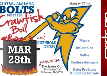 Crawfish Boil, Cornhole Tournament coming to Tallassee to support the Bolts Baseball Program