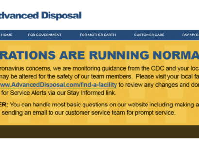 Advanced Disposal Announcement: COVID-19 Concerns