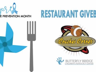 Child Abuse Awareness Month: Coaches Corner to Hold Give Back Day Wednesday to Benefit Butterfly Bridge, CAC Satellite Office of Elmore County