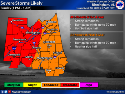 ‘Safer Places’ will be Open in the Event Severe Weather Threatens Autauga, Elmore Counties; Please Adhere to CDC/ADPH COVID-19 Guidelines