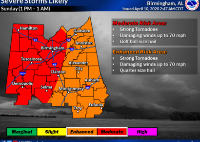 ‘Safer Places’ will be Open in the Event Severe Weather Threatens Autauga, Elmore Counties; Please Adhere to CDC/ADPH COVID-19 Guidelines