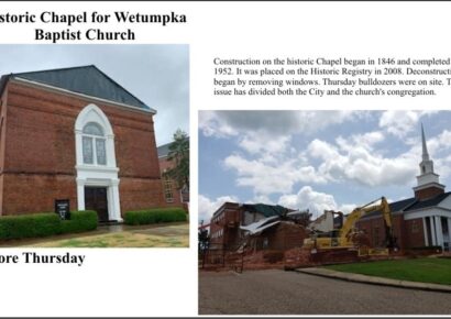 Historic 1852 Sanctuary at Wetumpka First Baptist Church Reduced to Rubble; It Leaves a Town Divided