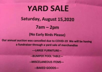 Vida Community Center ‘Keeping The Lights On’ With Yard Sale Aug. 15; Annual Fundraiser was Canceled due to Virus
