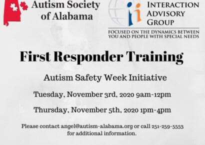 Autism Society of Alabama Offering Virtual First Responder Training Nov. 3 and 5th