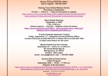 Elmore County Extension Service Shares Upcoming Events for September