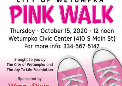 City of Wetumpka to Host ‘Pink Walk’ to Help Fight Breast Cancer Oct. 15