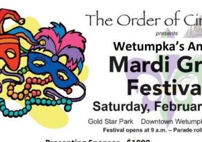 Wetumpka Mardi Gras is Feb. 13; Sign up Now for Sponsor, Vendor or Parade