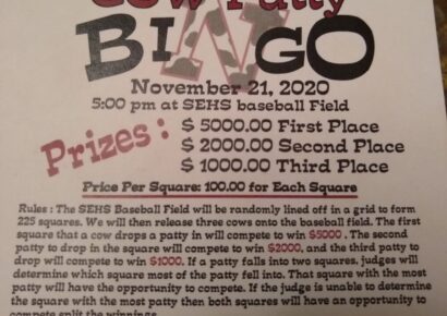 SEHS Baseball Team Selling Tickets for Cow Patty Bingo Fundraiser