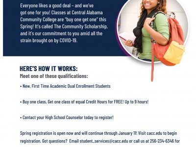 CACC Offering First Time Dual Enrollment Students BOGO Classes for Spring Semester