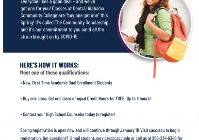 CACC Offering First Time Dual Enrollment Students BOGO Classes for Spring Semester