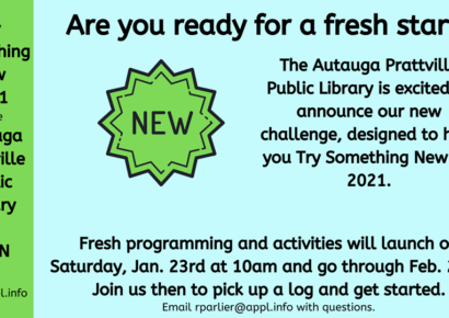 Autauga Prattville Public Library’s Upcoming Schedule Has Variety; Try Something New