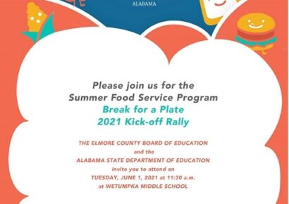 BREAK for a PLATE: Elmore County School’s Summer Food Service Program Kick-Off Rally is June 1