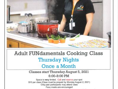 Cooking Classes Coming Aug. 5; Sign up Now as Spaces are Limited