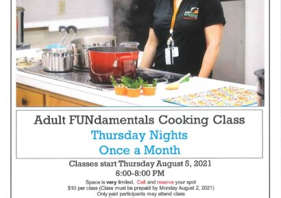 Cooking Classes Coming Aug. 5; Sign up Now as Spaces are Limited