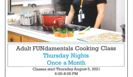Cooking Classes Coming Aug. 5; Sign up Now as Spaces are Limited
