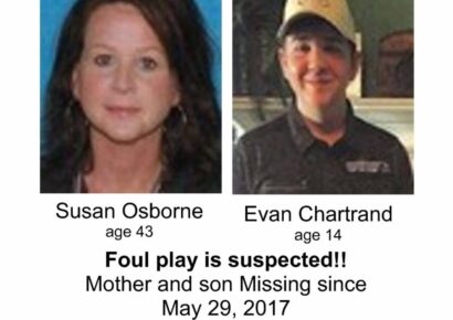 Still Missing: Susan Osborne and son Evan Chartrand;  See Links to New Podcasts