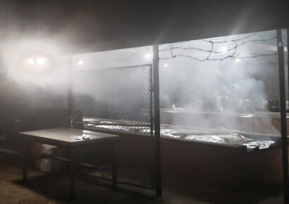 Crew working through the Night Preparing for Annual Millbrook Men’s Club Barbecue