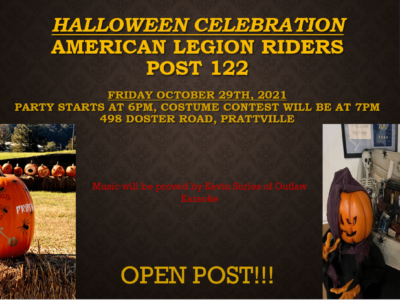 American Legion Post 122 of Prattville Hosting Public ‘Spooky’ Party of the Year