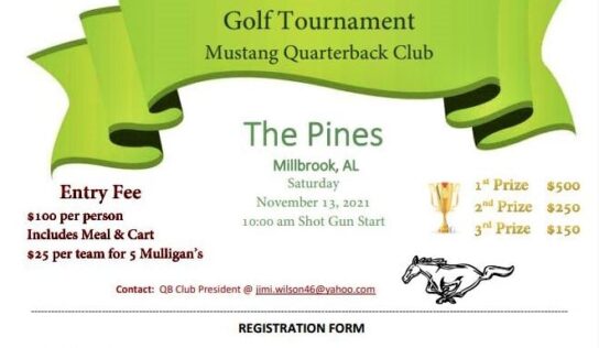 Mustang Quarterback Club Hosting Inaugural Golf Tournament at The Pines Nov. 13