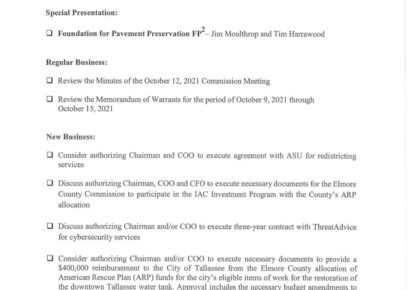 Tonight’s Agenda for Elmore County Commission; Meetings are Open to the Public