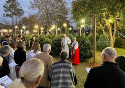 Alabama Bishop Blesses the Christmas Trees at St. Michael and All Angel’s Tree Lot in Millbrook
