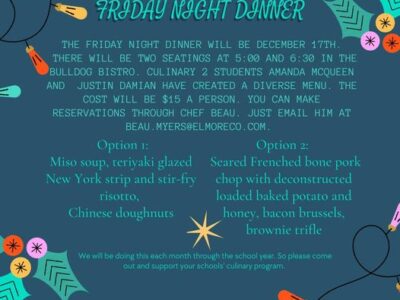 Friday Night Dinner Plans? Holtville High Culinary Students have Special Meals planned!