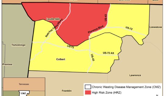 First Case of Chronic Wasting Disease for Alabama Detected in Lauderdale County