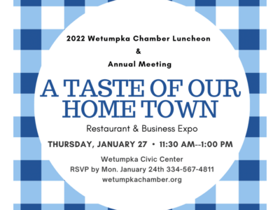 Wetumpka Chamber of Commerce: Tickets on Sale now for 2022 Luncheon/Annual Meeting