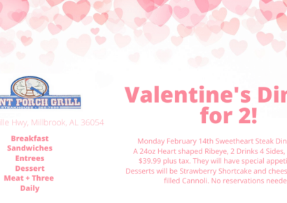 Thank you to Front Porch Grill for Sponsoring our Valentine’s Day Letters