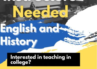 CACC News: Adjunct Instructors Needed for English, History; Scholarship Deadline for Students is Feb. 15