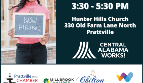 Central AlabamaWorks Partners with Local Chambers to host Regional Hiring Event March 21st