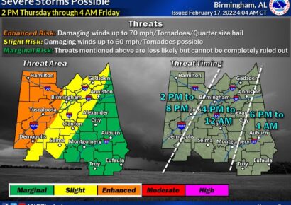 Latest Information Concerning Potential Severe Weather Today