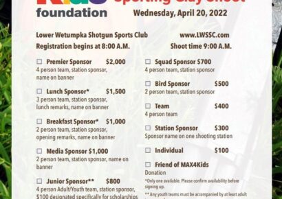 MAX 4 Kids Charity Sporting Clay Shoot is April 20; Sponsors, Teams Needed