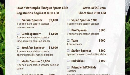 MAX 4 Kids Charity Sporting Clay Shoot is April 20; Sponsors, Teams Needed