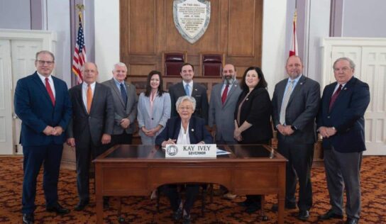 Autauga and Elmore County EMA Directors attend Governor Ivey signing HB3 into state law