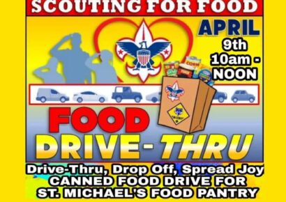 Can You Help with a Food Drive-Thru April 9th for Cub Scout Pack 191? Event will benefit St. Michael’s Food Pantry