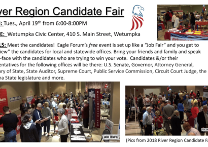 River Region Candidate Fair coming to Wetumpka Civic Center April 19; Hosted by Eagle Forum