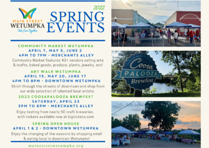 Celebrate Spring in Wetumpka! Live Music this Evening; See other upcoming events