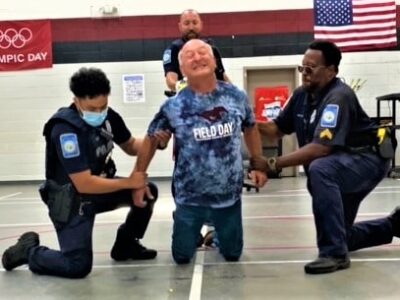 Supt. Richard Dennis ‘Rides the Lightning’ during demonstration for Millbrook Junior Police Academy