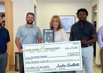 Julianne Hansen, of Prattville, named the Long-Lewis Hero of the Month for June