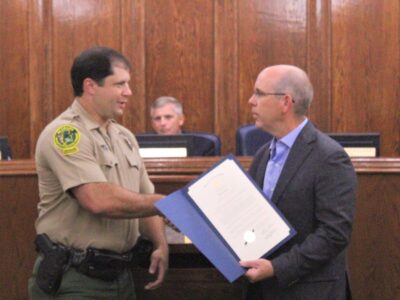 Two Heroes, Officer Hill and William Vasser Caver, Jr., Honored at Autauga Commission Meeting