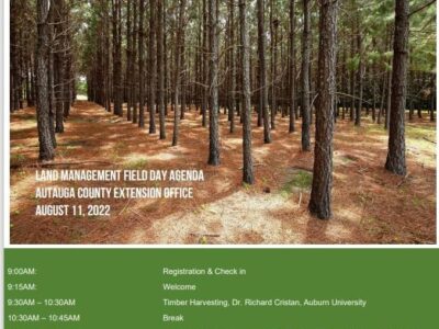 Land Management Field Day is Aug.11 at Autauga County Extension Office
